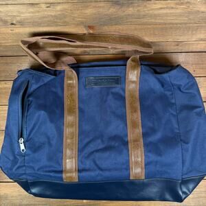 Royal Caribbean International Large Navy Blue Brown Canvas Tote Beach Bag